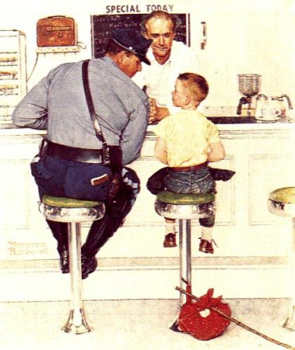 norman rockwell cop painting